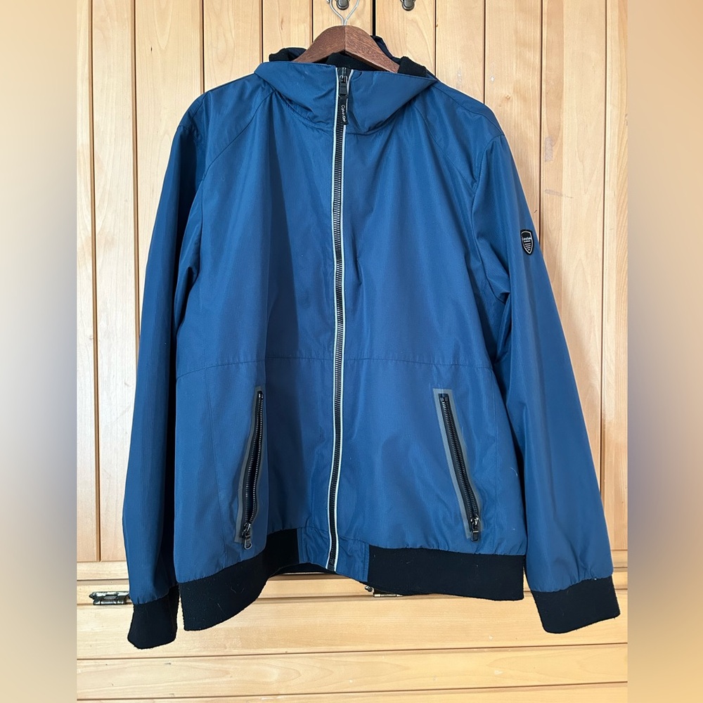 Calvin Klein Men's XL Blue Windbreaker Jacket Zip Pockets Athleisure Gorpcore